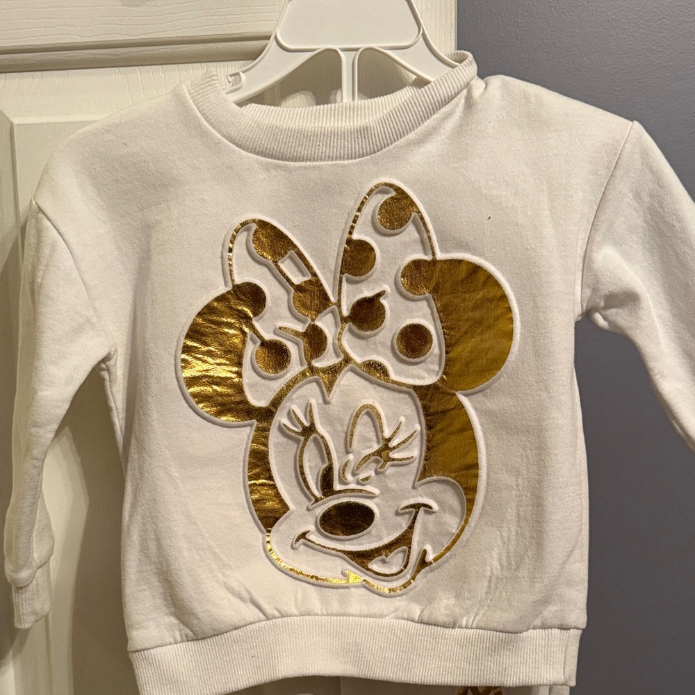 Disney Kids White and Gold Minnie Mouse Hoodie